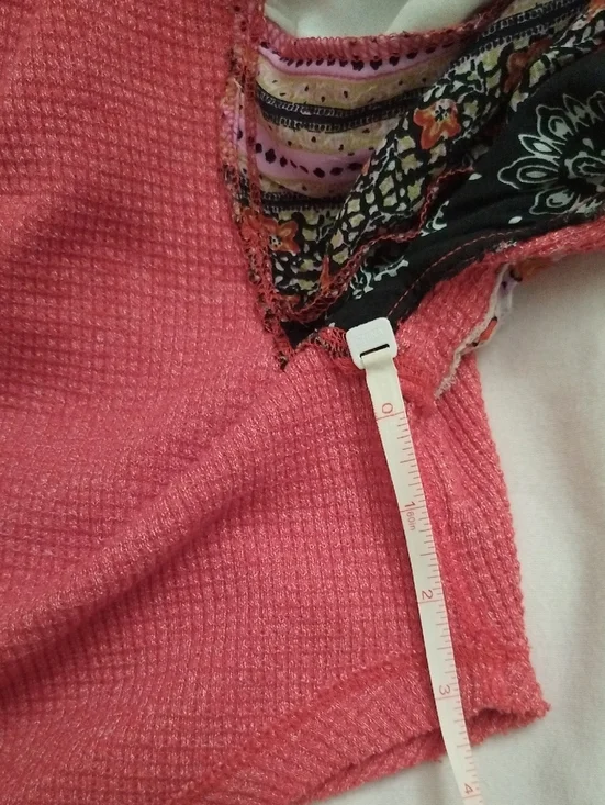 Free People We The Free Waffle Knit Boho Sleeves Blossom Top Oversized M - Picture 13 of 16